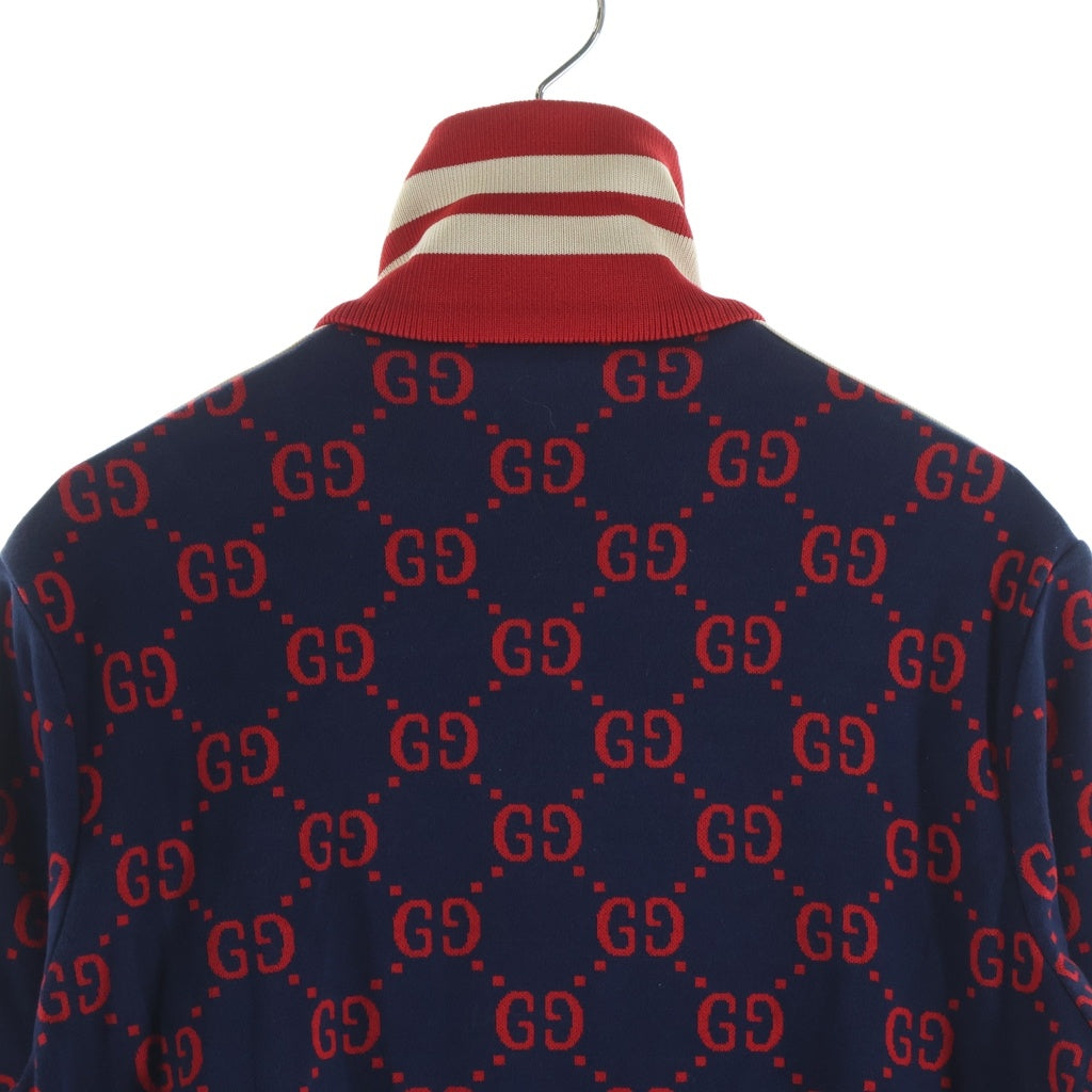 GUCCI(グッチ) 18SS GG Jacquard Cotton Jacket GGジャガード コットンジャケット 総柄トラックジャケット ネイビー/レッド 496919 X9L13