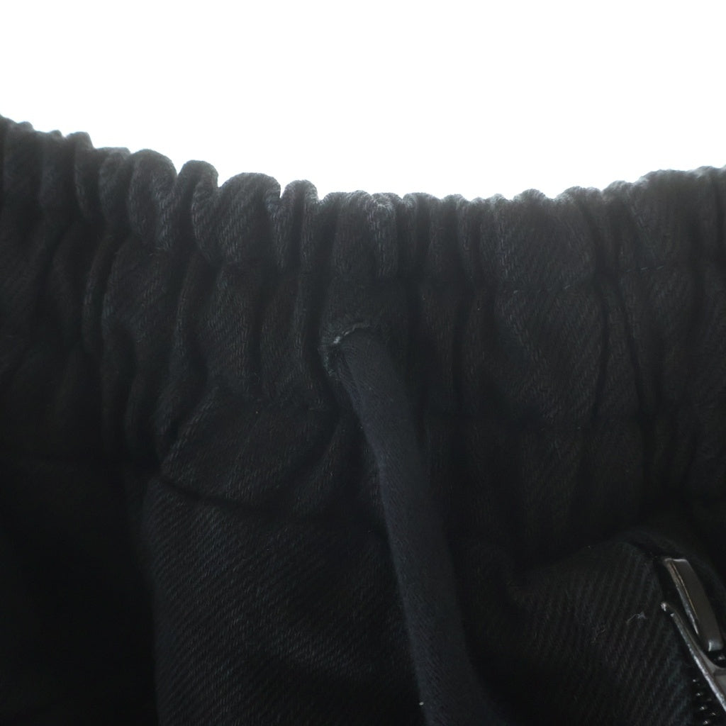 YORI SPORT(ヨリ スポーツ) ZIP OFF UNDERWEAR DENIM ダメージ加工 ショーツ切替 ワイドデニムパンツ ブラック