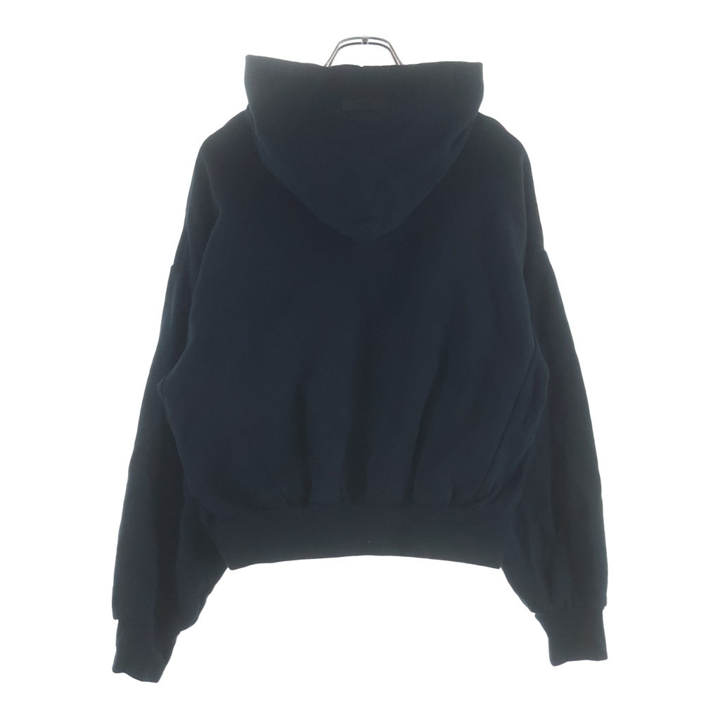 FEAR OF GOD ESSENTIALS(フィアオブゴッド エッセンシャルズ) HEAVY FLEECE VINTAGE SHRUKEN HOODIE フロントプリント プルオーバーフリースパーカー ブラック