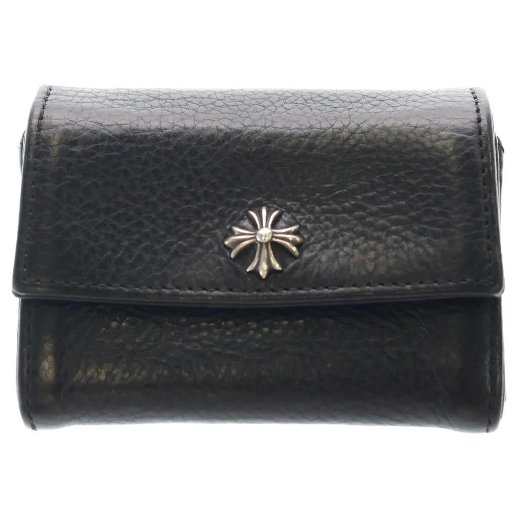 CHROME HEARTS(クロムハーツ) TINY WALLET タイニーレザーウォレット CHプラスボタン 財布 ブラック
