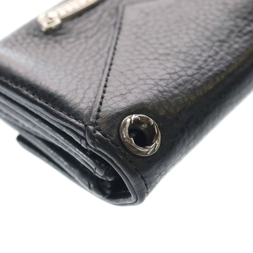 CHROME HEARTS(クロムハーツ) TINY WALLET タイニーレザーウォレット CHプラスボタン 財布 ブラック