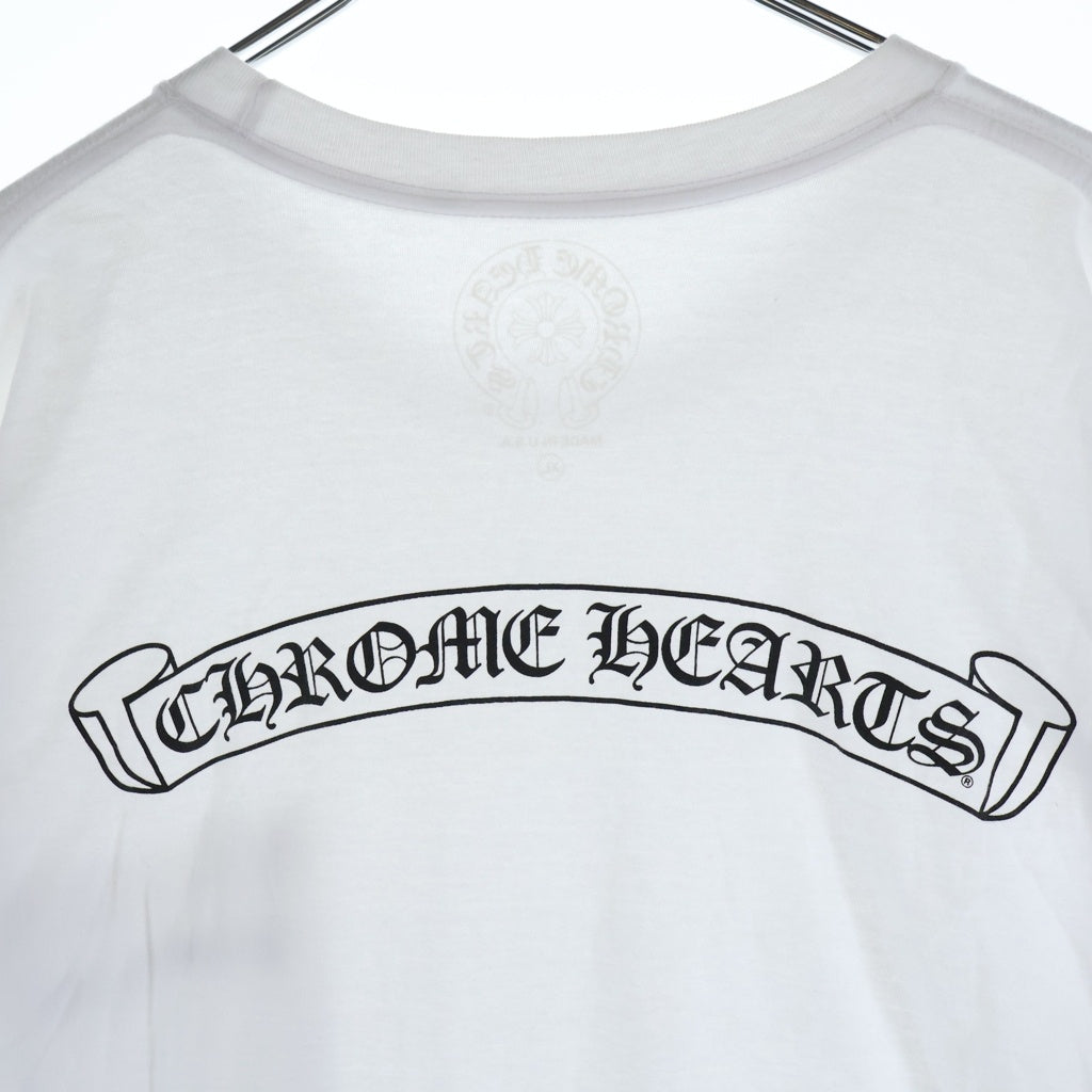 CHROME HEARTS(クロムハーツ) SCL S/S TEE バックスクロールラベルプリント クルーネック半袖カットソーTシャツ ホワイト