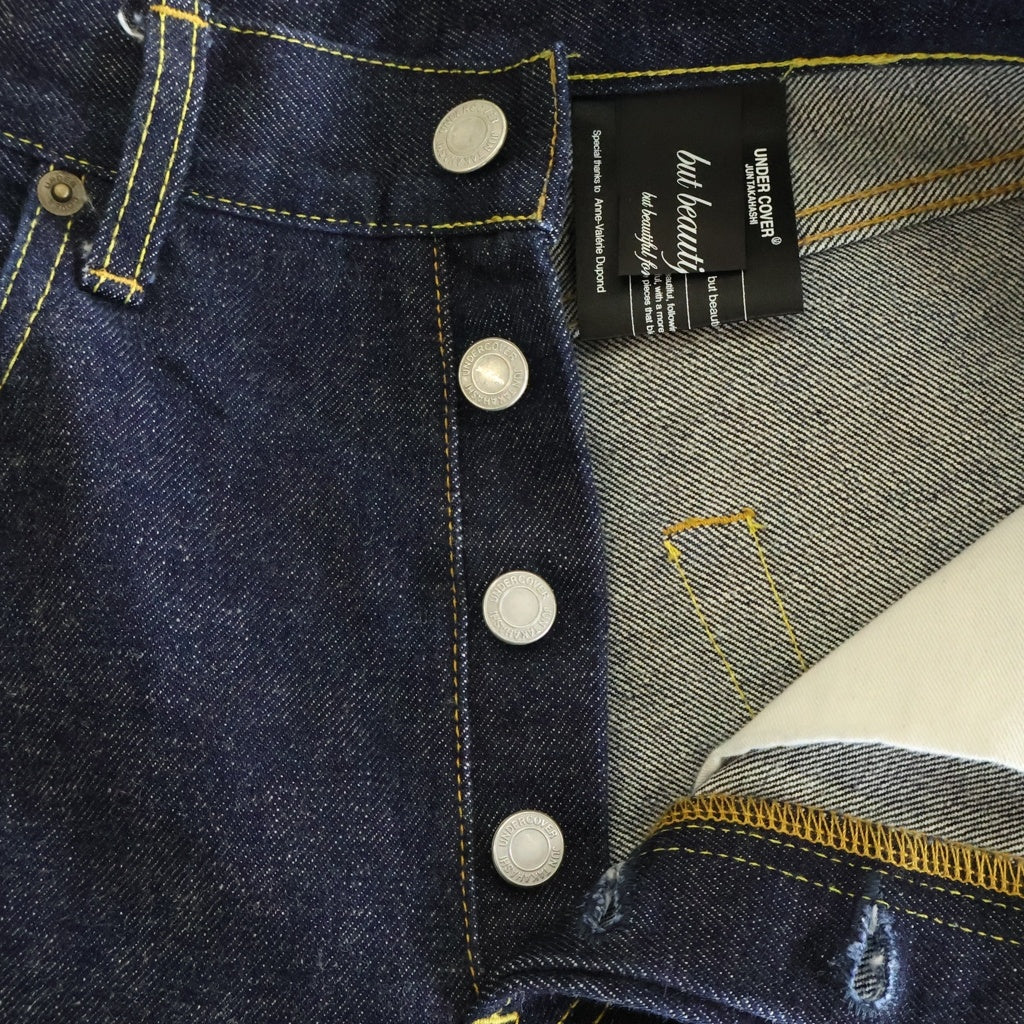 UNDERCOVER(アンダーカバー) 26SS BUT BEAUTIFUL期 PEOPLE HAVE THE POWER ピープル ハヴ ザ パワー リリック刺繍リジットワイドデニムパンツ インディゴ UC1F4506-2