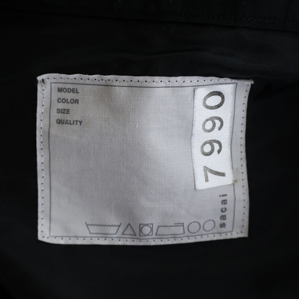 Sacai(サカイ) サンプル ジップアップ 変形ナイロンジャケット ブラック 7990