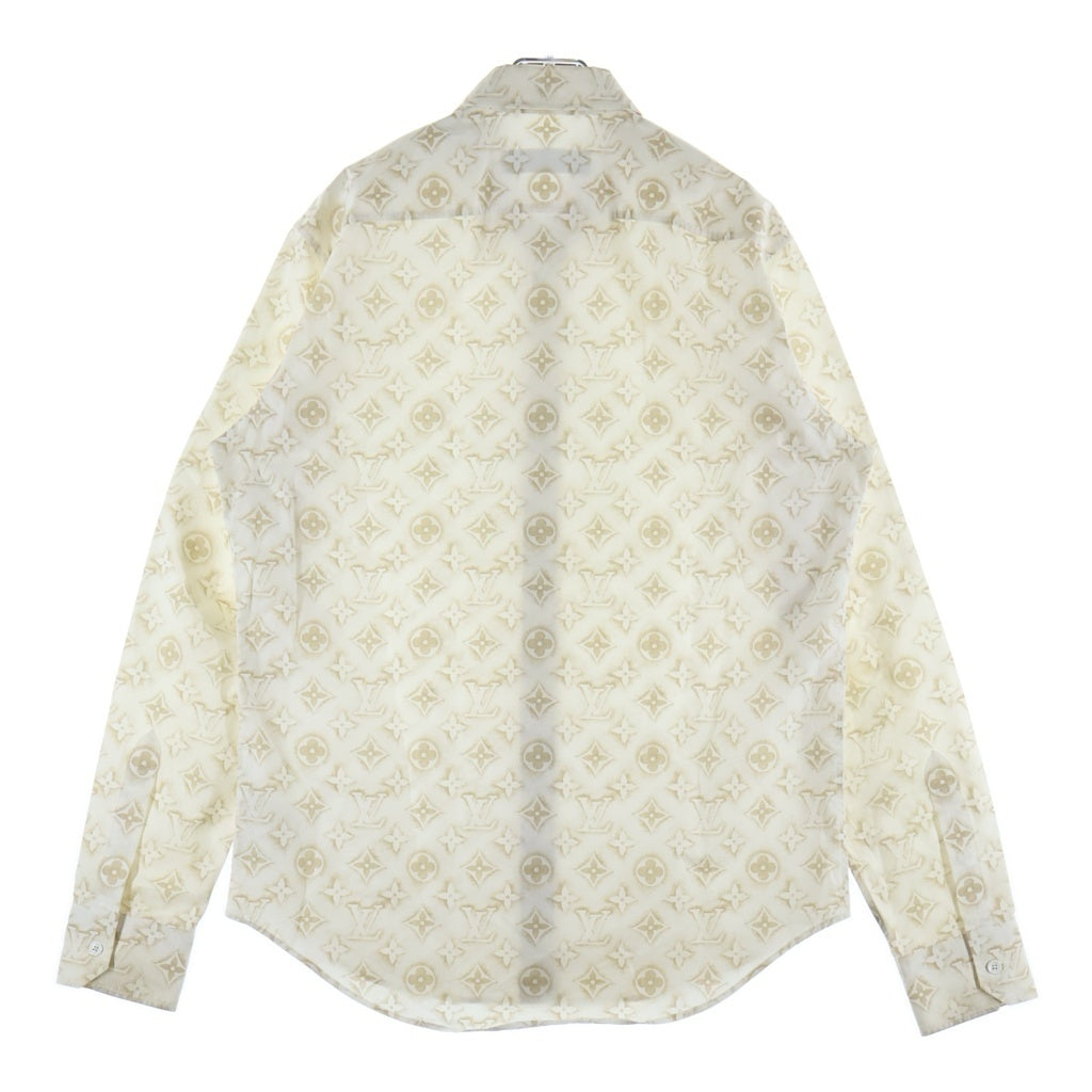 LOUIS VUITTON(ルイヴィトン) モノグラムサンド総柄 襟付き長袖シャツ ホワイト RM232MZR6 HPS33W