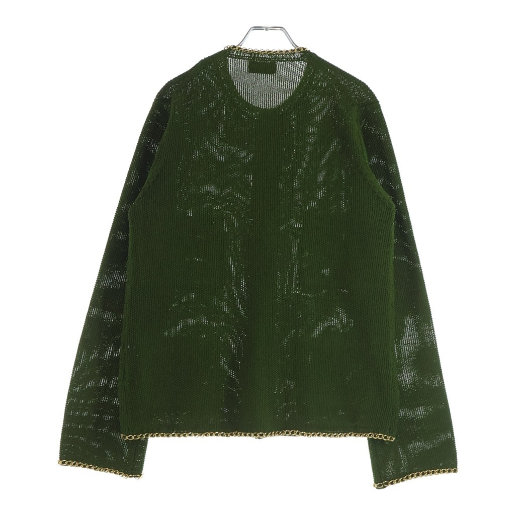 BED J.W. FORD(ベッドフォード) 25SS Chain Knit チェーンニット カーディガン グリーン/ゴールド 25SS-B-KT01