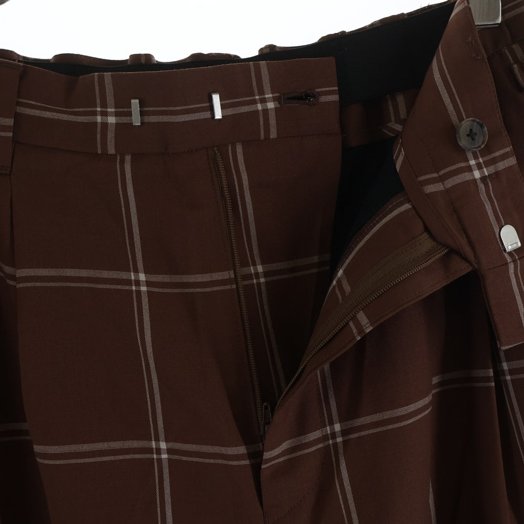 BED J.W. FORD(ベッドフォード) 25SS タータンチェック スラックス ブラウン 25SS-B-PT02-1