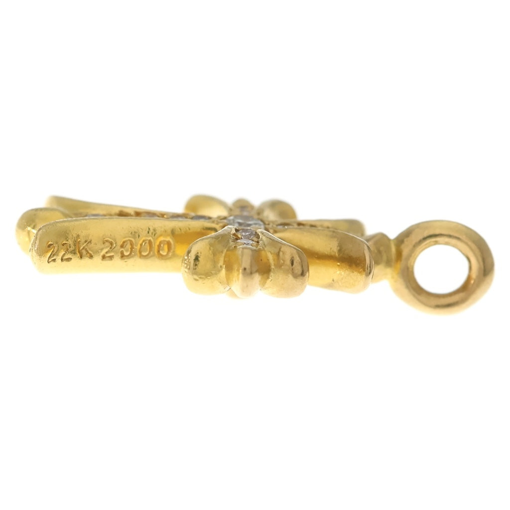 CHROME HEARTS(クロムハーツ) 22K TNY CRSF P/DIA タイニーファットクロス PAVEダイヤ ペンダントトップ ゴールドBCA033 ‐
