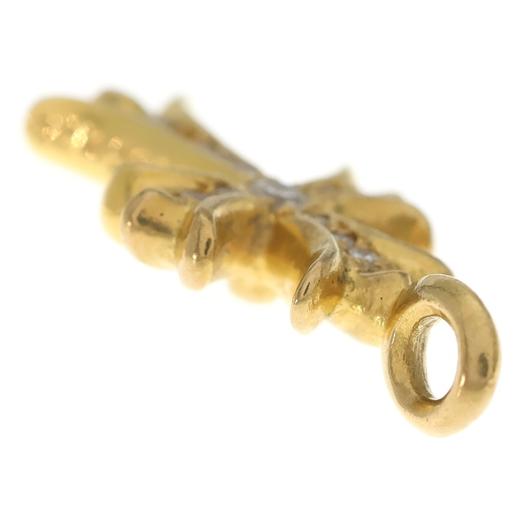CHROME HEARTS(クロムハーツ) 22K TNY CRSF P/DIA タイニーファットクロス PAVEダイヤ ペンダントトップ ゴールドBCA033 ‐