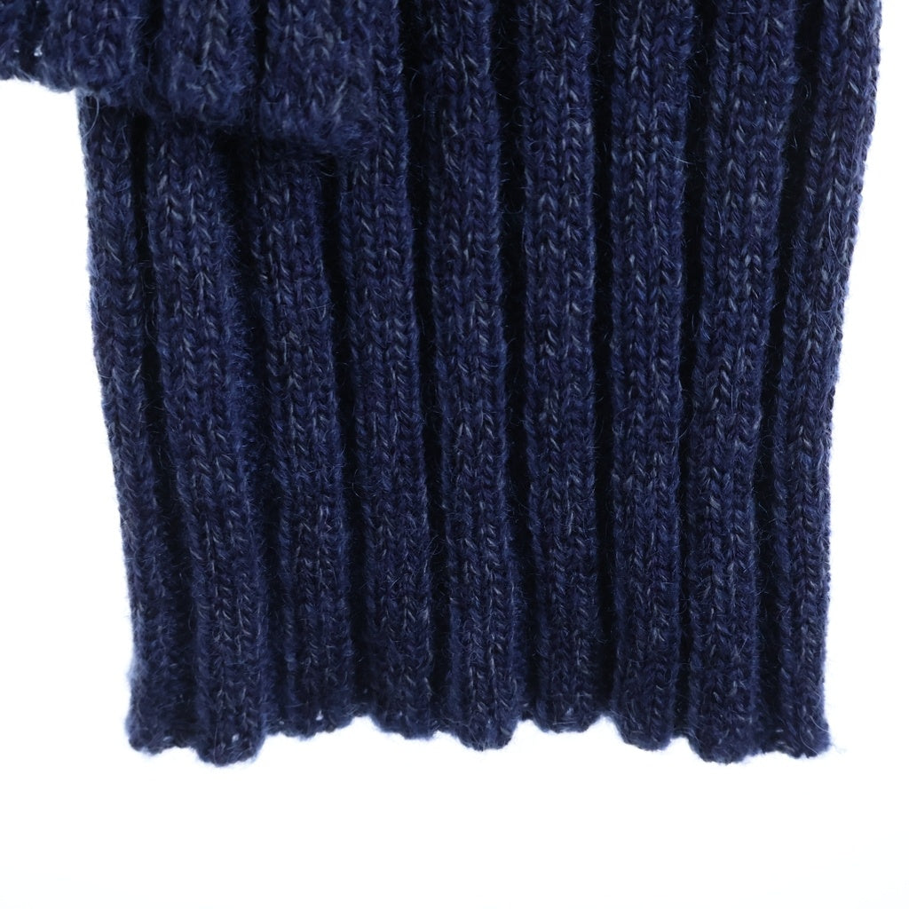 Yohji Yamamoto POUR HOMME(ヨウジヤマモト プールオム) 22AW 5G PLATING RIB DROP NEEDLE プレーティング リブドロップ クルーネック ニットセーター ブルー HE-K31-986