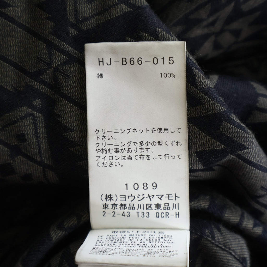 Yohji Yamamoto POUR HOMME(ヨウジヤマモト プールオム) 左二重柄ガウンBコート 総柄ロングコート ブラウン HJ-B66-015