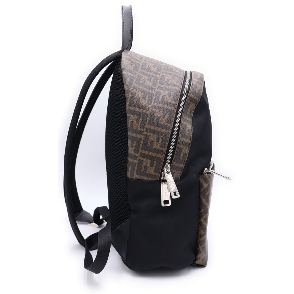 FENDI(フェンディ) ズッカ柄 バックパック リュック ブラウン/ブラック 7VZ042 レディース