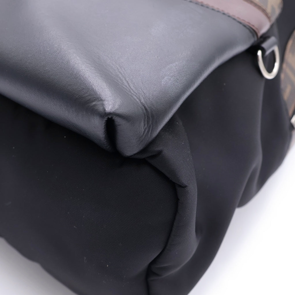 FENDI(フェンディ) ズッカ柄 バックパック リュック ブラウン/ブラック 7VZ042 レディース