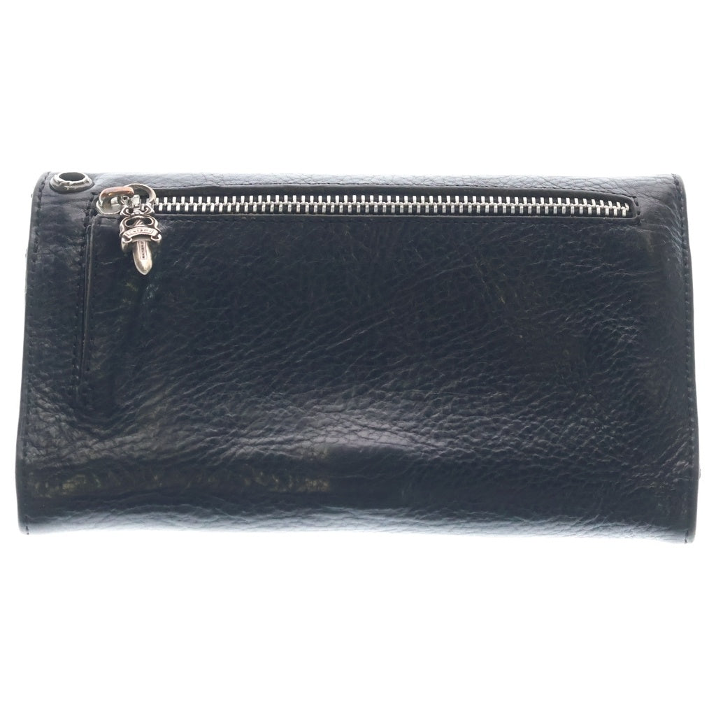 CHROME HEARTS(クロムハーツ) WAVE ウェーブ ハートボタン レザーウォレット 財布 ブラック