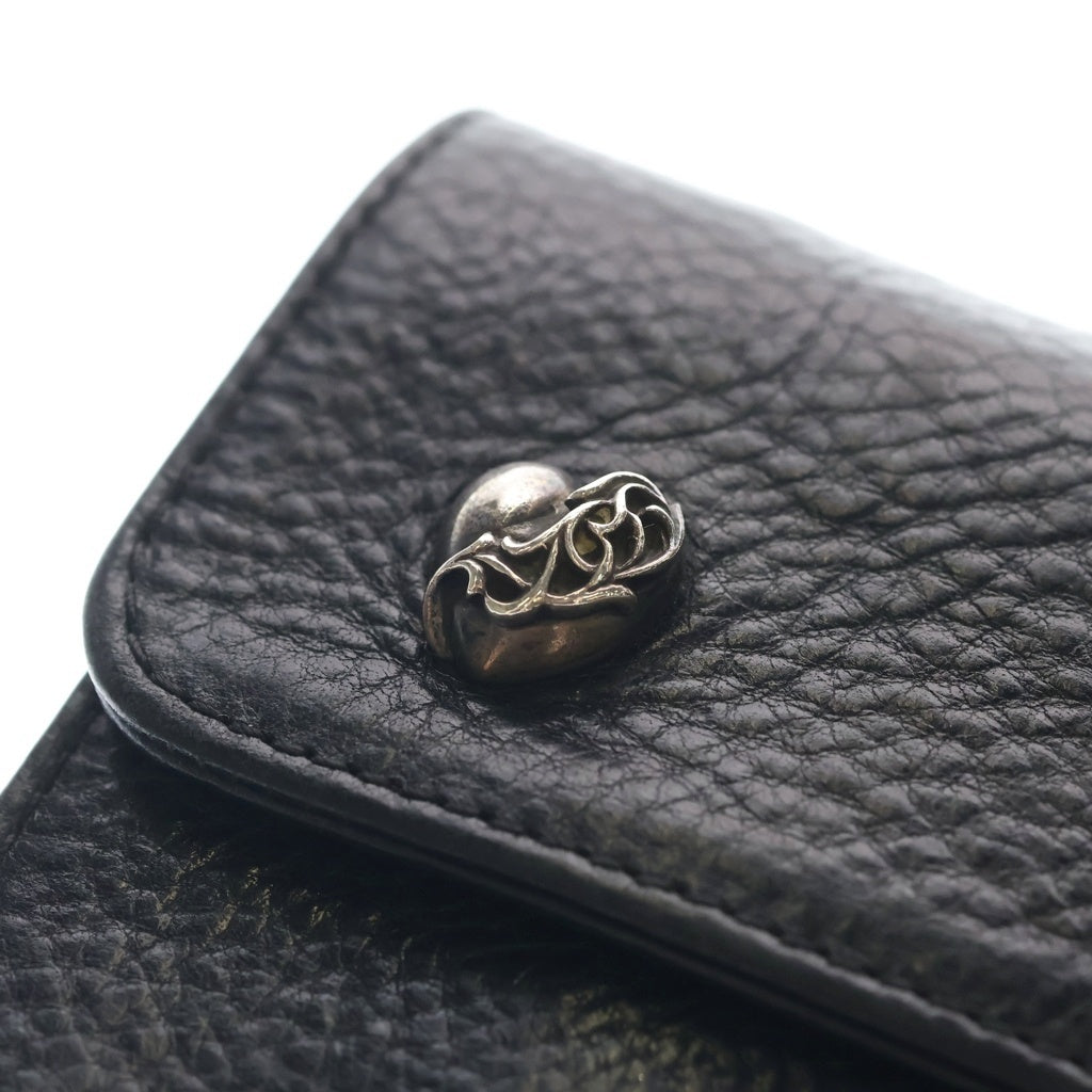 CHROME HEARTS(クロムハーツ) WAVE ウェーブ ハートボタン レザーウォレット 財布 ブラック