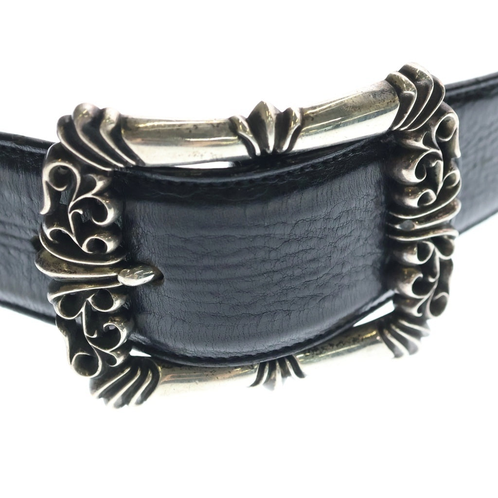 CHROME HEARTS(クロムハーツ) BLT FILIGREE OTJ フィリグリーOTJバックル レザーベルト ブラック/シルバー