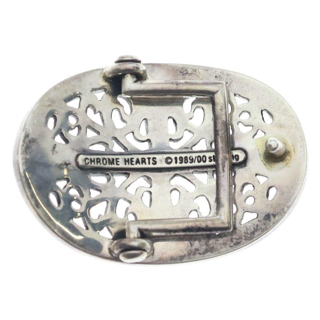 CHROME HEARTS(クロムハーツ) OVAL CROSS STRAP1.0 クラシックオーバルクロスバックル レザーベルト シルバー