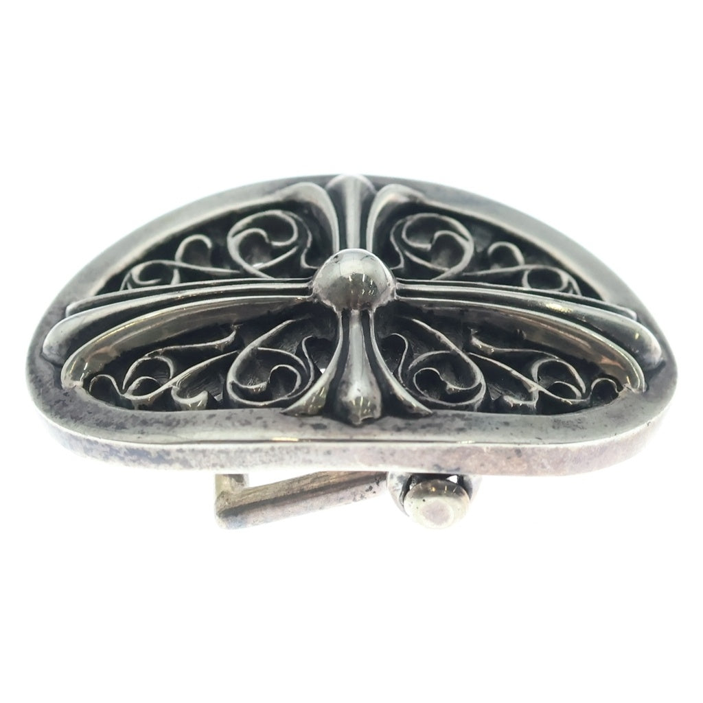 CHROME HEARTS(クロムハーツ) OVAL CROSS STRAP1.0 クラシックオーバルクロスバックル レザーベルト シルバー