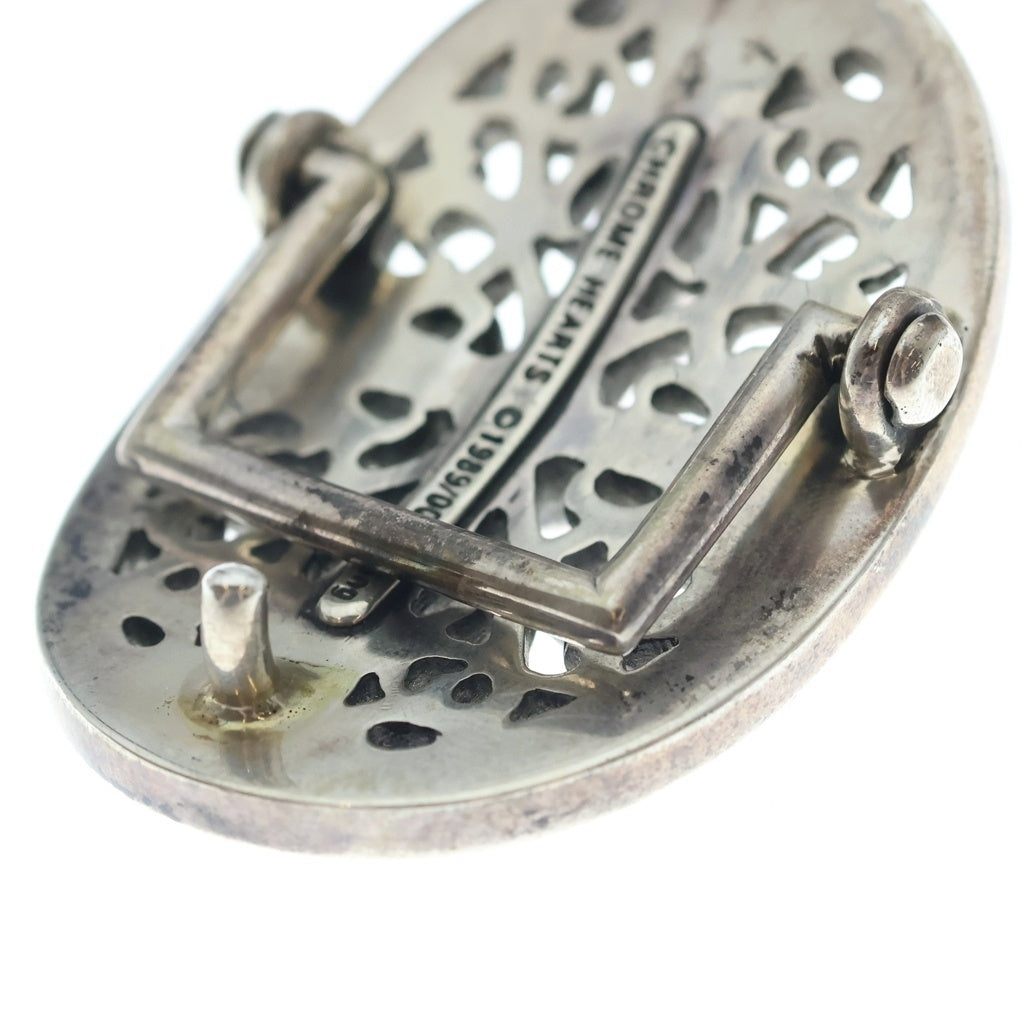 CHROME HEARTS(クロムハーツ) OVAL CROSS STRAP1.0 クラシックオーバルクロスバックル レザーベルト シルバー