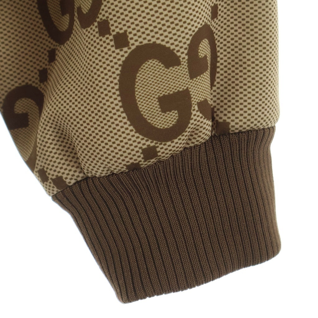 GUCCI(グッチ) Zip-Up Jumbo GG Pattern Hooded Polyester Blouson ジップアップ ジャンボ フーディブルゾン ベージュ 713974 XJETI