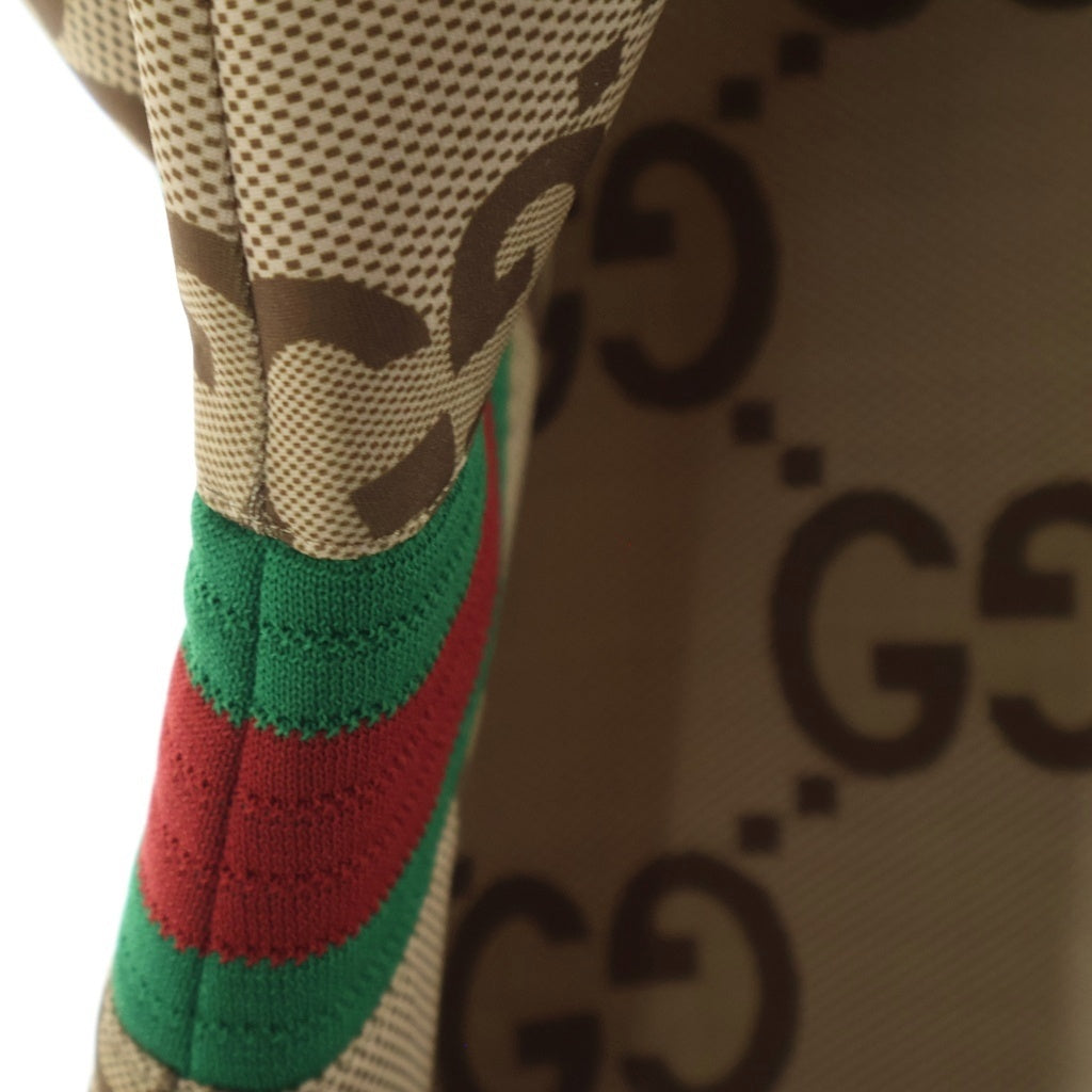 GUCCI(グッチ) Zip-Up Jumbo GG Pattern Hooded Polyester Blouson ジップアップ ジャンボ フーディブルゾン ベージュ 713974 XJETI