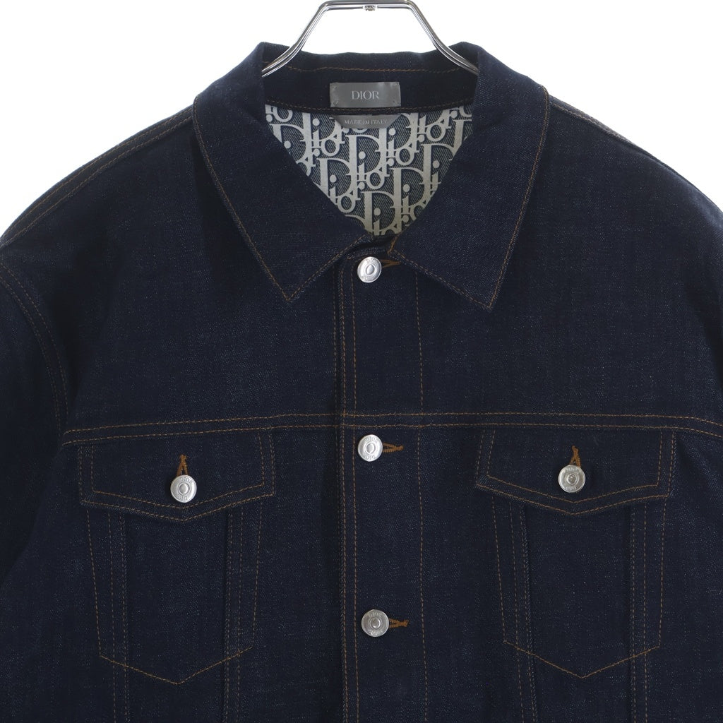 Christian Dior(クリスチャンディオール) 20SS トロッターロゴ オブリーク柄 デニムジャケット 013D482B226X インディゴ