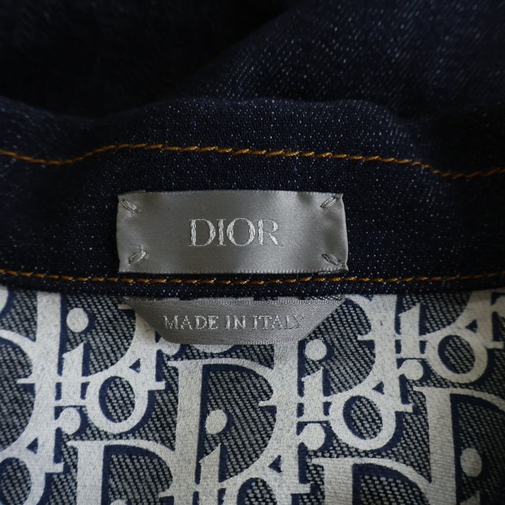 Christian Dior(クリスチャンディオール) 20SS トロッターロゴ オブリーク柄 デニムジャケット 013D482B226X インディゴ