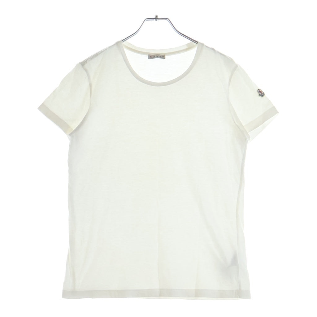 MONCLER(モンクレール) ロゴワッペン クルーネック半袖Tシャツ カットソー ホワイト F10938C73200 V8058