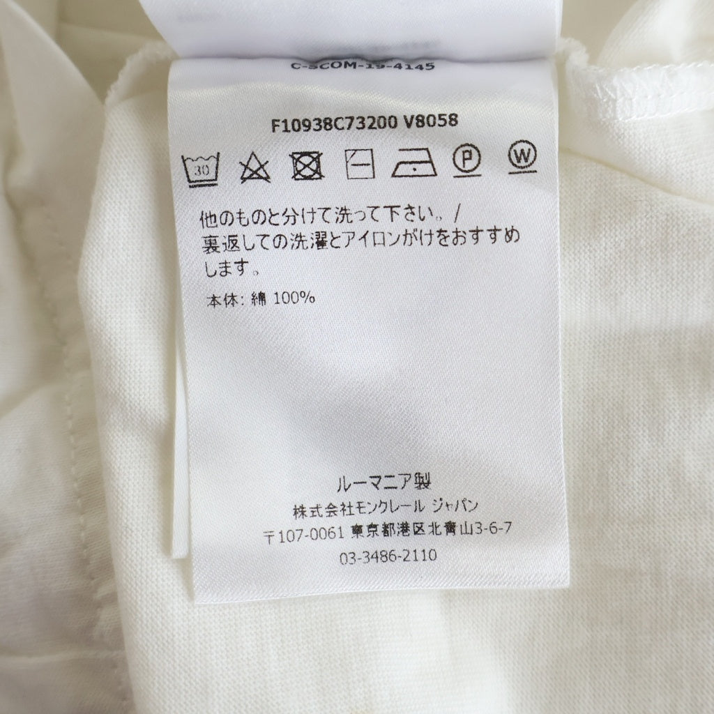 MONCLER(モンクレール) ロゴワッペン クルーネック半袖Tシャツ カットソー ホワイト F10938C73200 V8058