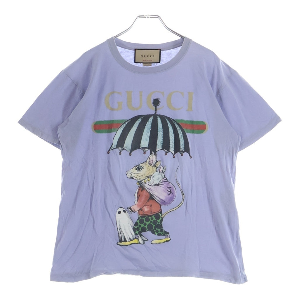 GUCCI(グッチ) ×ヒグチユウコ フロントプリント 半袖Tシャツ カットソー ブルー 615044 XJDSU レディース