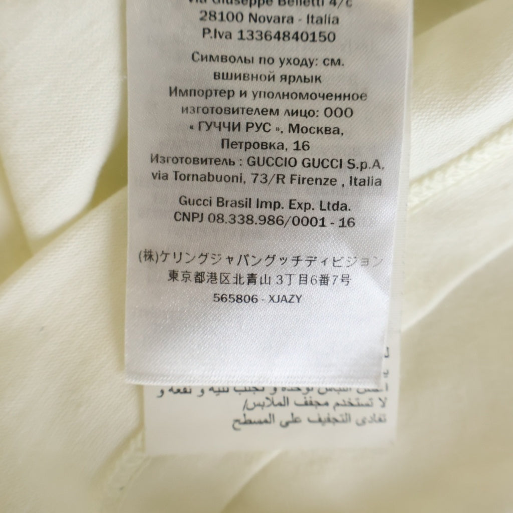 GUCCI(グッチ) ロゴブレードプリント クルーネック半袖カットソーTシャツ ホワイト 565806-XJAZY