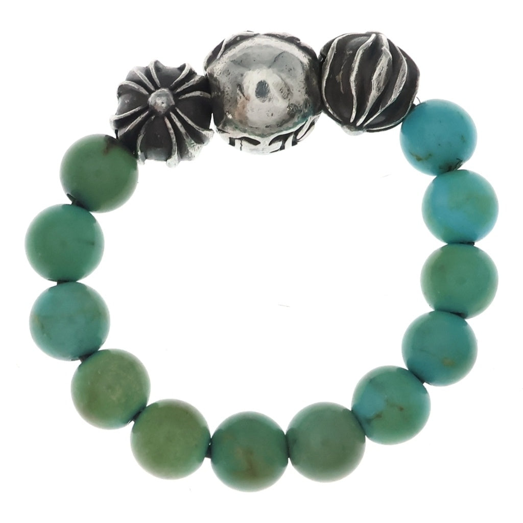 CHROME HEARTS(クロムハーツ) BEAD RING ビーズターコイズリング ブルー/シルバー レディース