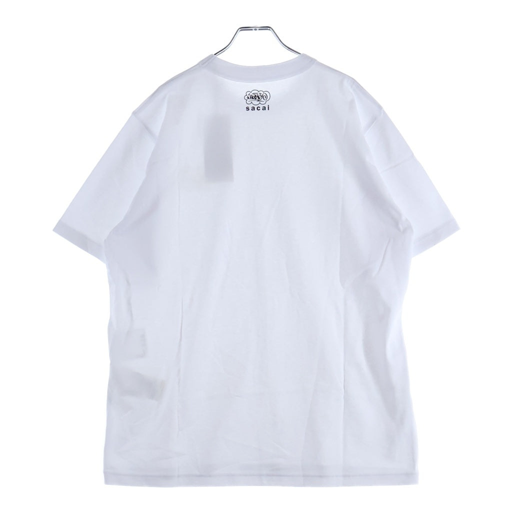 Sacai(サカイ) 23SS ×ERIC HAZE エリックヘイズ フロント刺繍半袖Tシャツ カットソー ホワイト 23-0626S