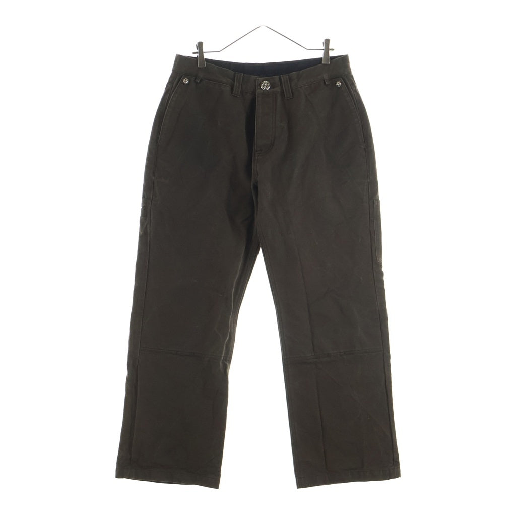 CHROME HEARTS(クロムハーツ) Cemetery Cross Leather Patch Cotton Cargo Pants セメタリークロス レザーパッチ コットンカーゴパンツ ブラウン ‐