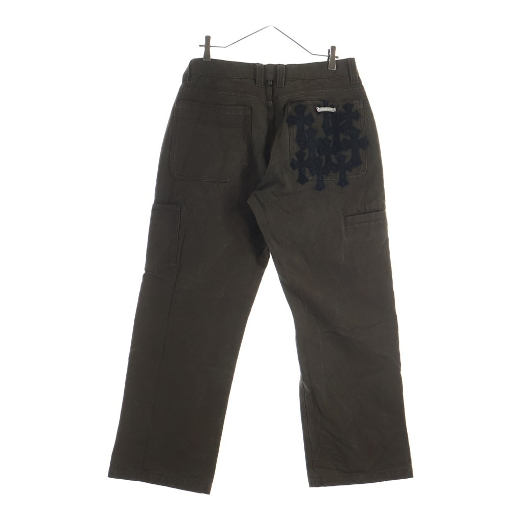 CHROME HEARTS(クロムハーツ) Cemetery Cross Leather Patch Cotton Cargo Pants セメタリークロス レザーパッチ コットンカーゴパンツ ブラウン ‐