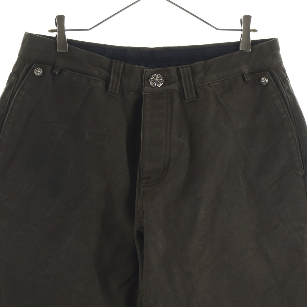 CHROME HEARTS(クロムハーツ) Cemetery Cross Leather Patch Cotton Cargo Pants セメタリークロス レザーパッチ コットンカーゴパンツ ブラウン ‐