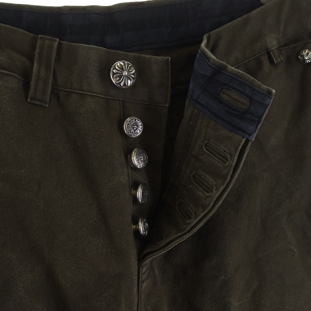 CHROME HEARTS(クロムハーツ) Cemetery Cross Leather Patch Cotton Cargo Pants セメタリークロス レザーパッチ コットンカーゴパンツ ブラウン ‐