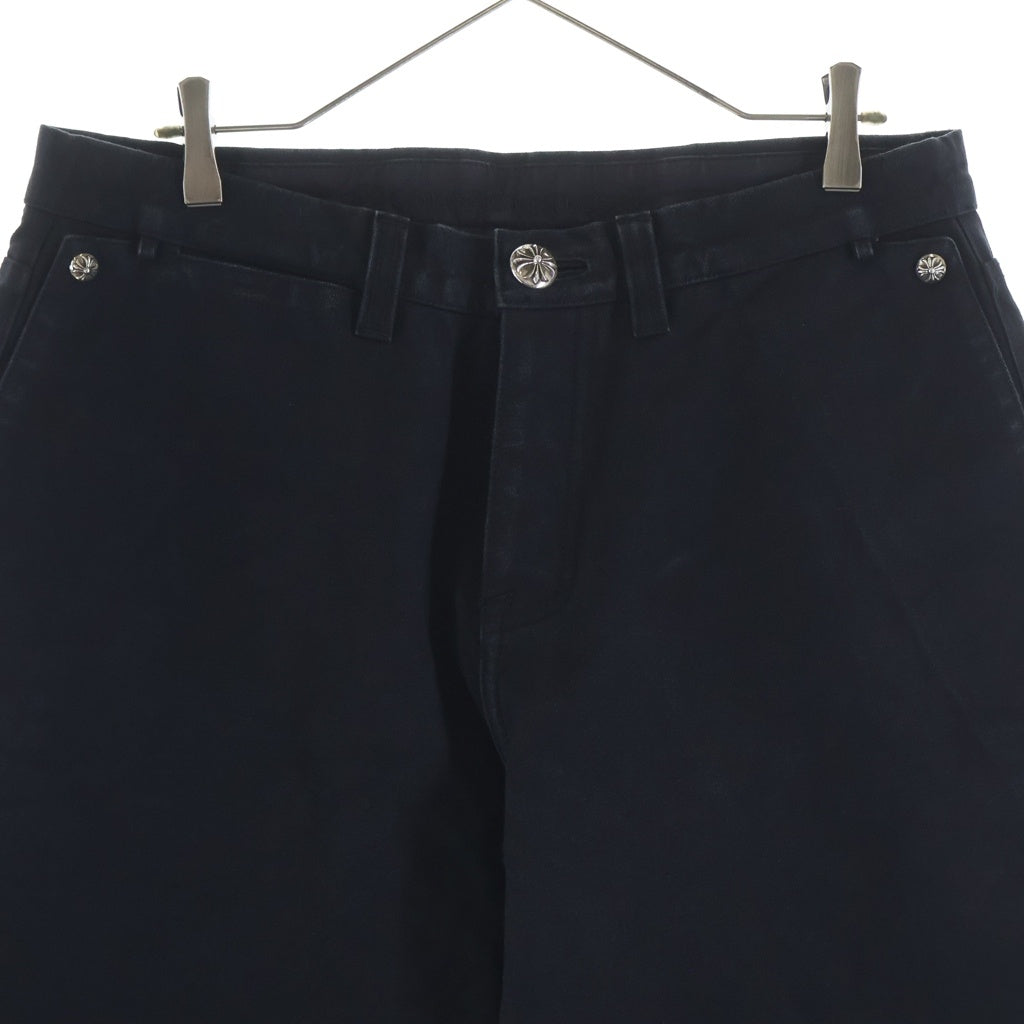 CHROME HEARTS(クロムハーツ) Cemetery Cross Leather Patch Cotton Cargo Pants セメタリークロス レザーパッチ コットンカーゴパンツ ブラック ‐