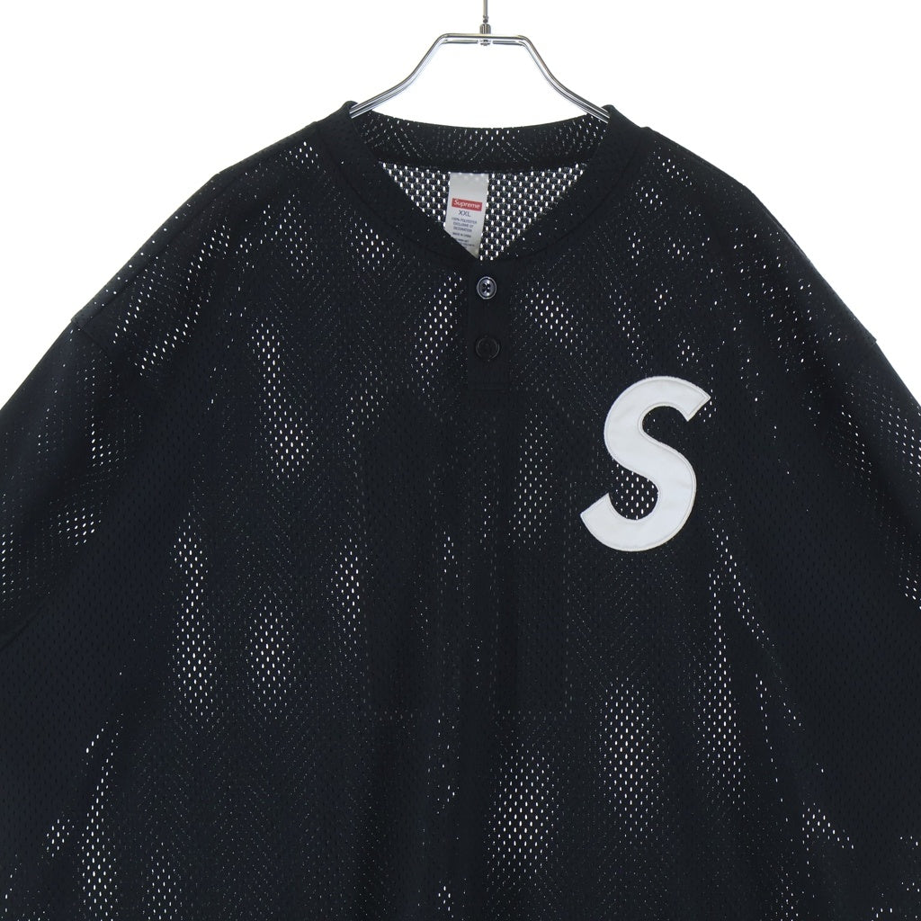 SUPREME(シュプリーム) 25SS S Logo Baseball Henley エスロゴ ベースボール ヘンリー 半袖シャツ ブラック