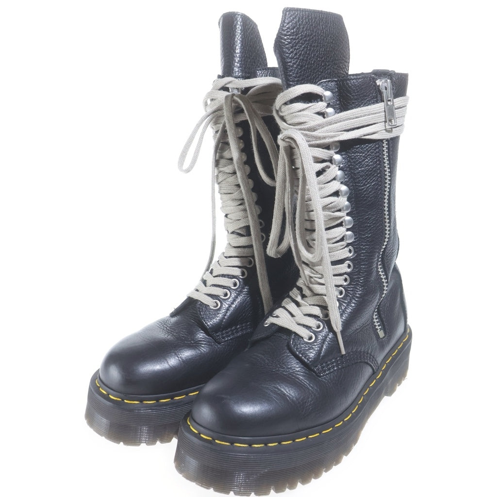Rick Owens(リックオウエンス) ×Dr MARTENS 18 HOLE BOOTS ドクターマーチン 18ホール レースアップブーツ ブラック US9/27cm 1918RO