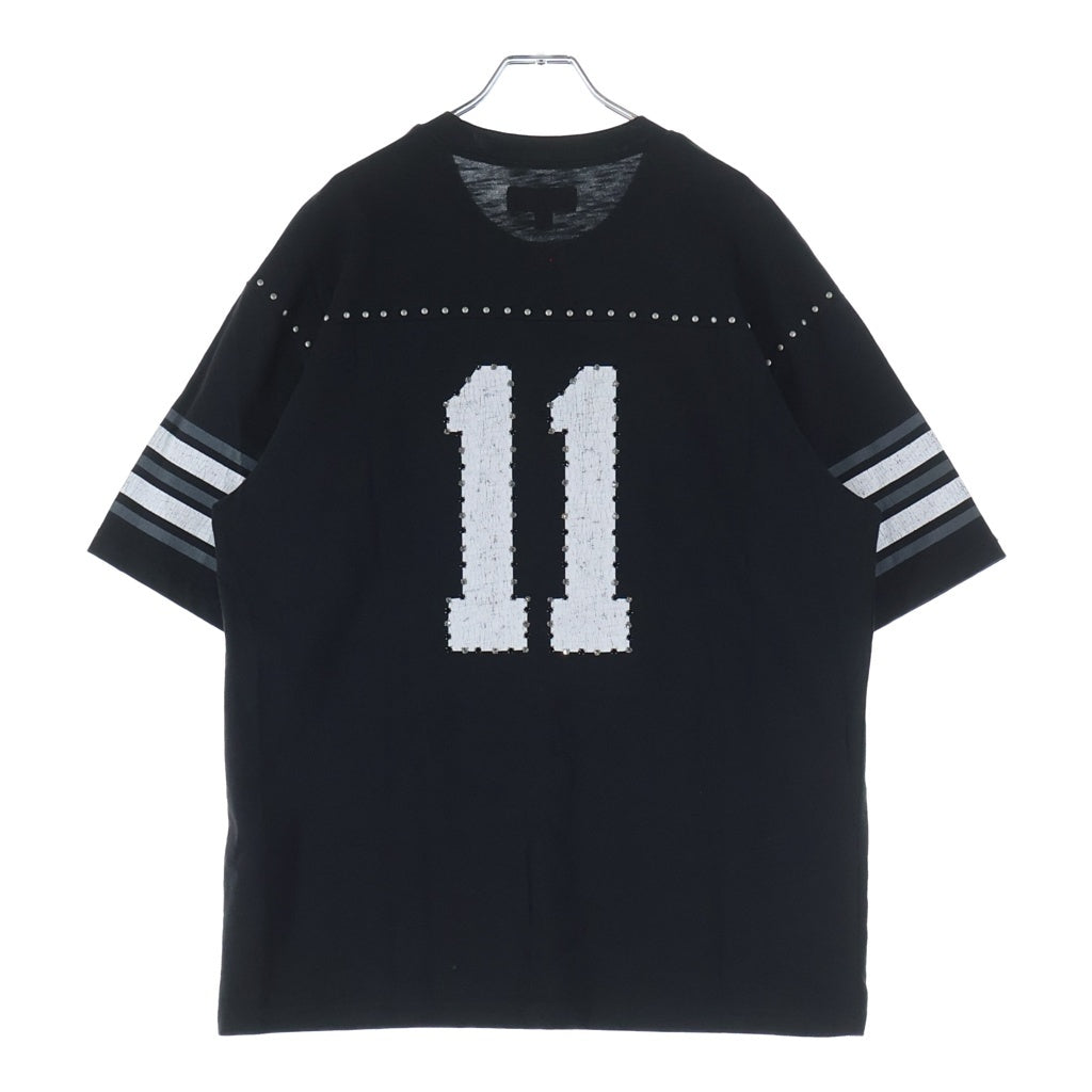 SUPREME(シュプリーム) 26SS Studded Football S/S Top スタッズ フットボールプリント クルーネック半袖カットソーTシャツ ブラック
