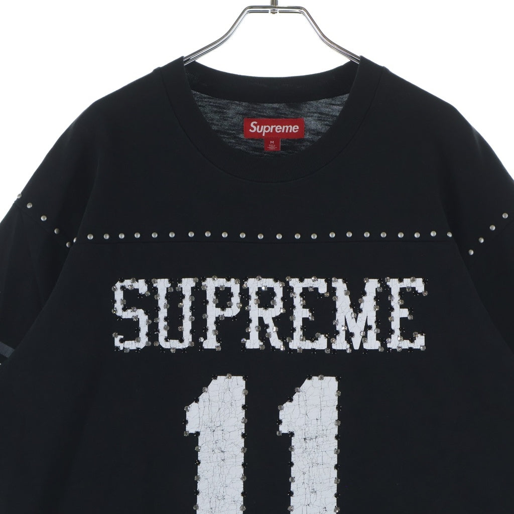 SUPREME(シュプリーム) 26SS Studded Football S/S Top スタッズ フットボールプリント クルーネック半袖カットソーTシャツ ブラック