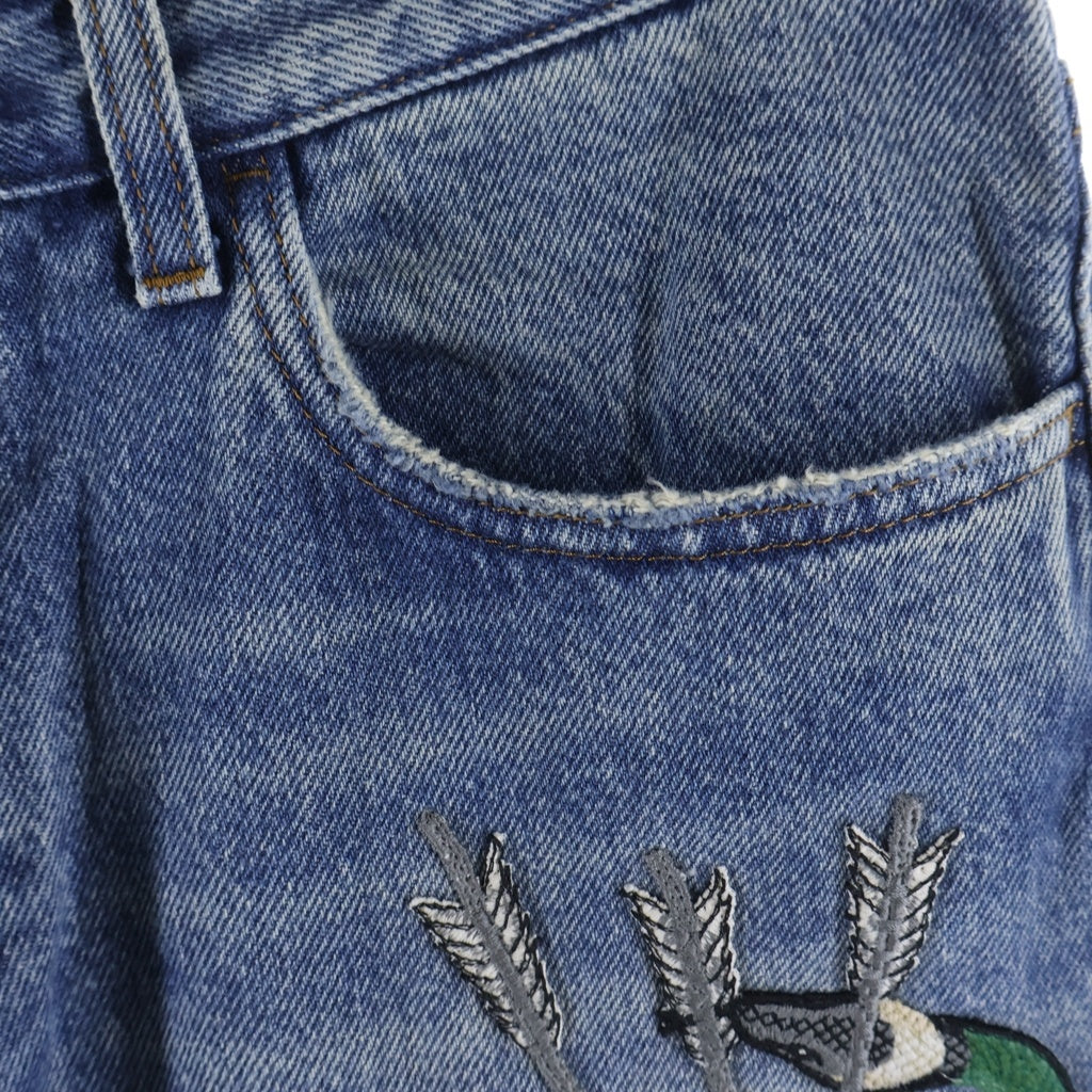 GUCCI(グッチ) Embroidery 刺繍 ストレート デニムパンツ インディゴ 452544 XR425