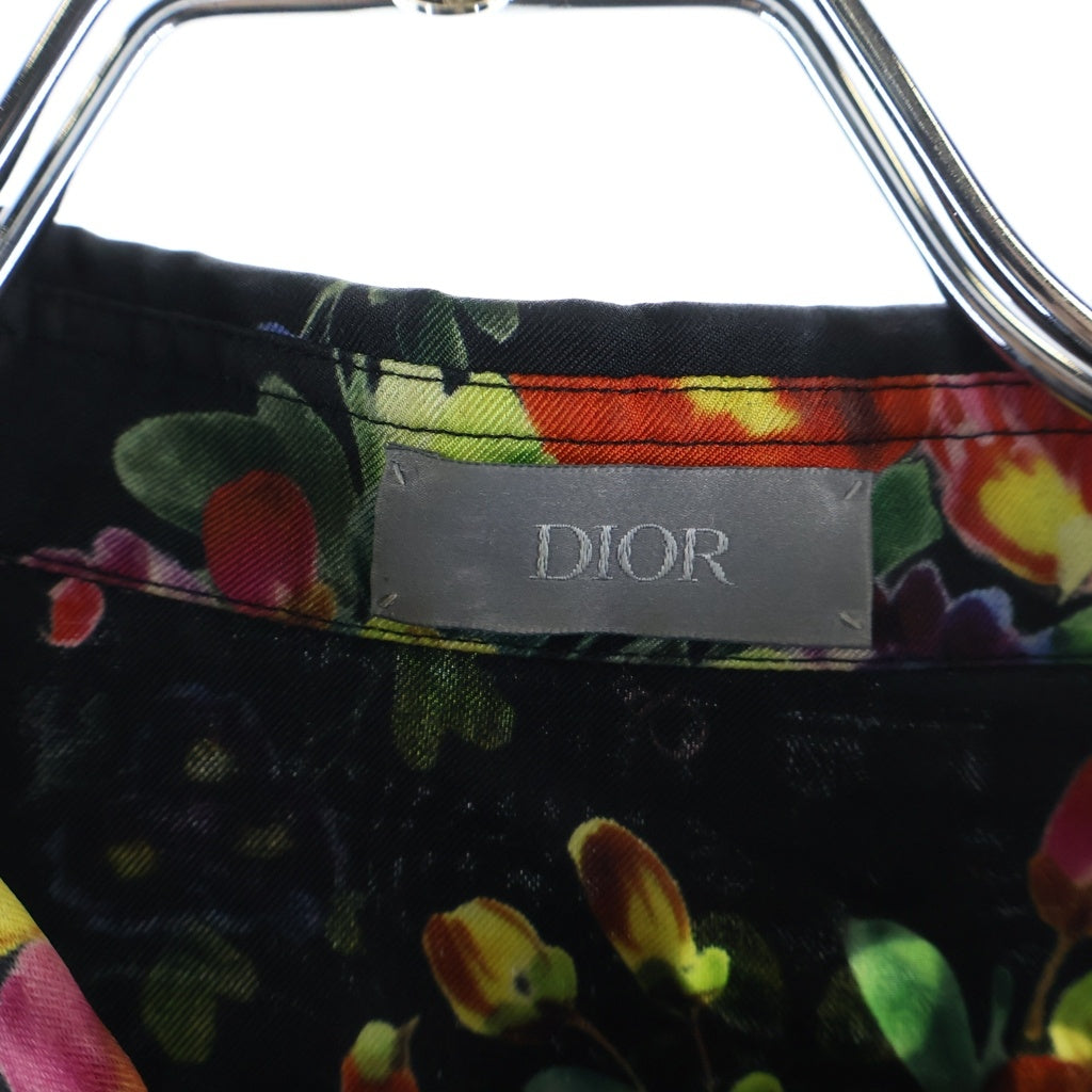DIOR(ディオール) 19SS ×KAWS BEE刺繍 総柄シルク長袖シャツ ブラック 23C561W6009