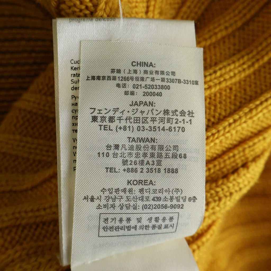 FENDI(フェンディ) フロントロゴデザイン ウールニット クルーネックセーター イエロー FZY451