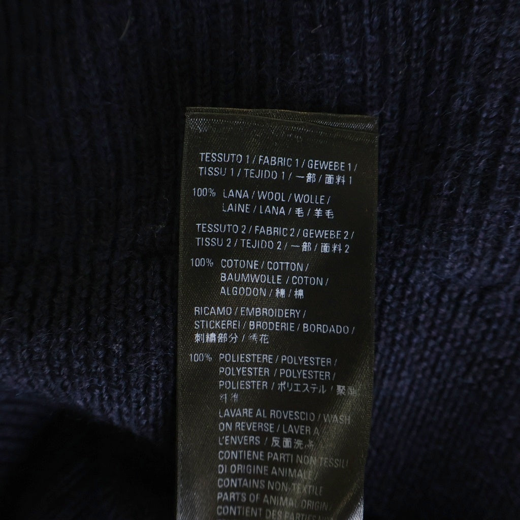 BALENCIAGA(バレンシアガ) エポレット付き クルーネックセーター ロゴ入りニット ネイビー 606897 T1554