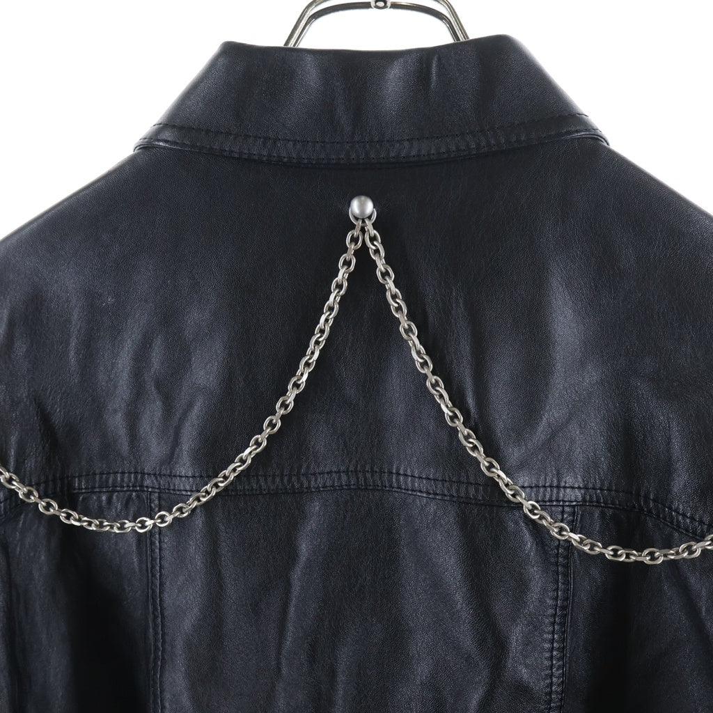 CELINE(セリーヌ) 21AW TEEN KNIGHT POEM Oversized Blouson Jacket ラムスキンオーバーサイズレザーブルゾンジャケット 2E973280D ブラック