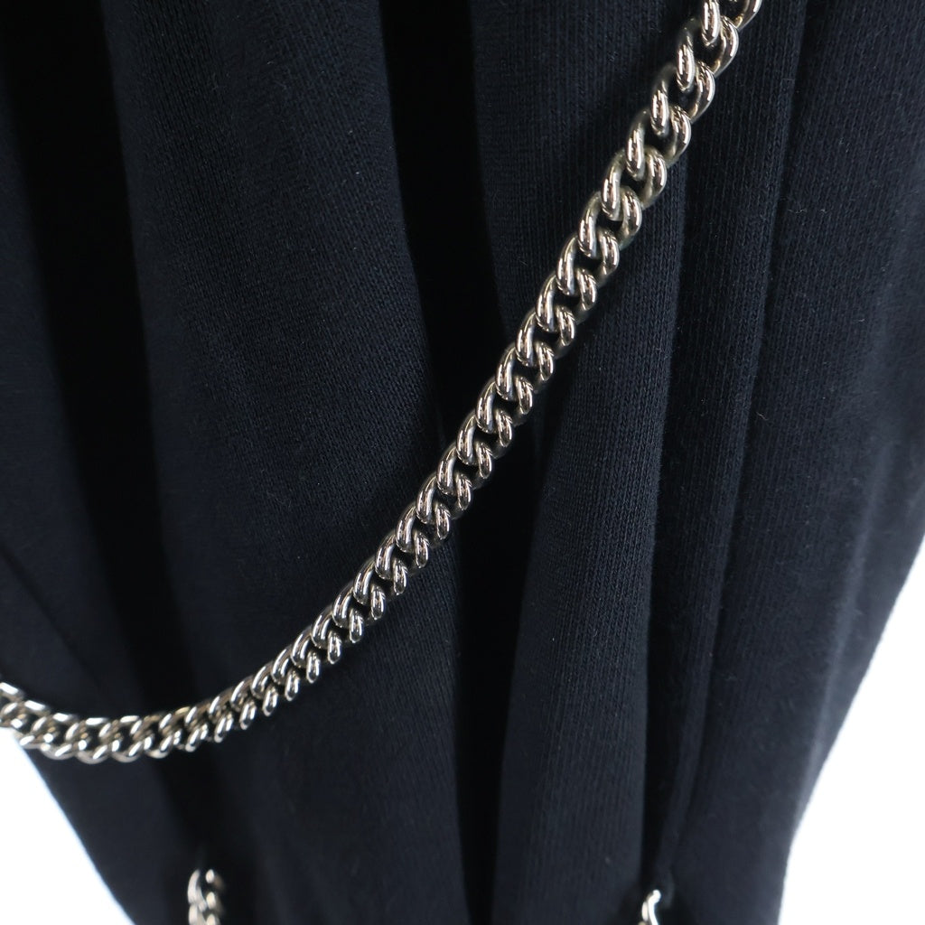 CELINE(セリーヌ) 21AW CHAINS TRACK PANTS IN COTTON FLEECE コットンフリース チェーン ジョガーパンツ スウェットパンツ 2Z108052H ブラック