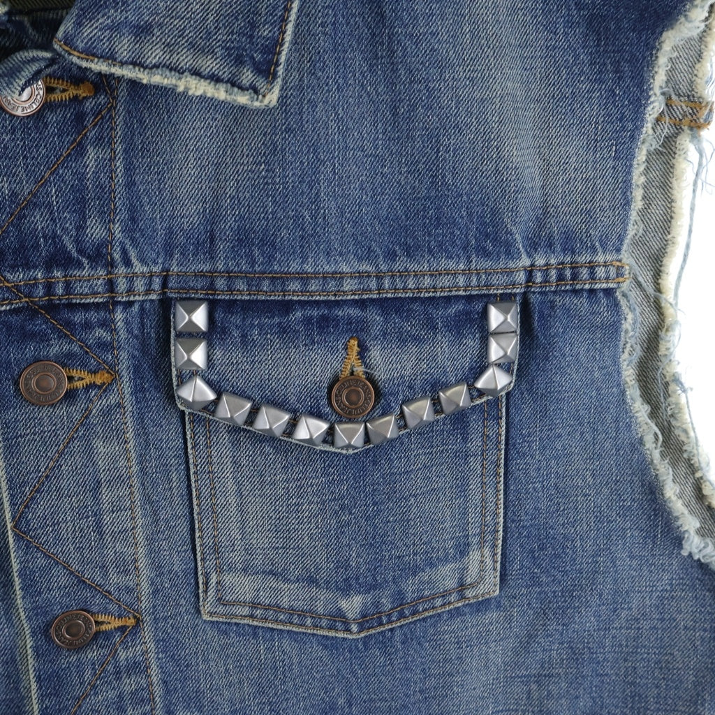 CELINE(セリーヌ) 21AW STRANGE スタッズデニムベスト 2Q3010790 インディゴ