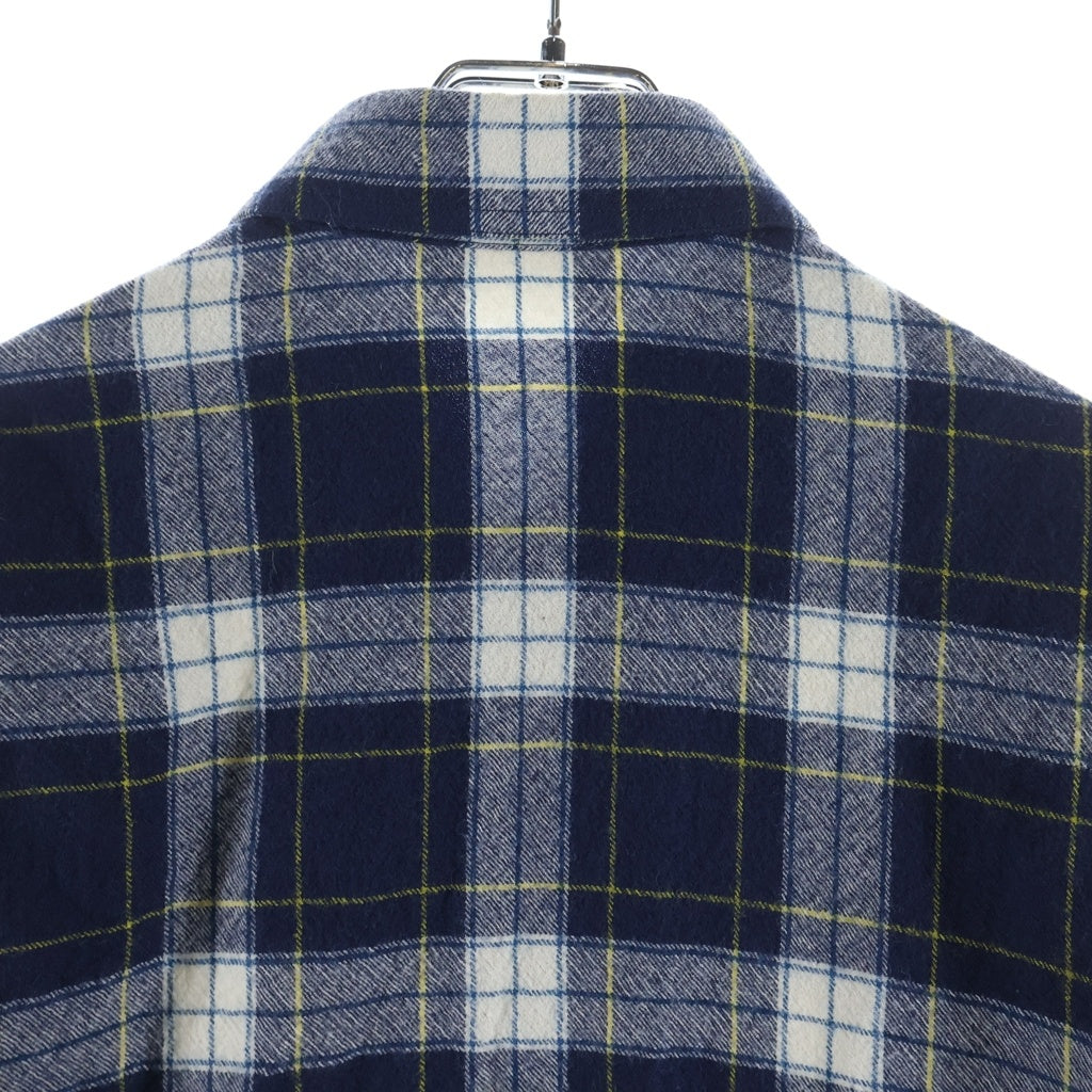 CELINE(セリーヌ) 21AW Check Wool Oversized Shirts チェック柄 オーバーサイズ 長袖ウールシャツ ブルー/ホワイト 2C555198O